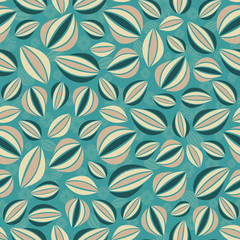 Seamless abstract pattern with floral ornament of leaves.