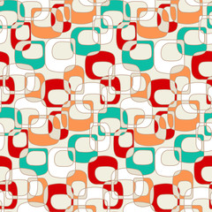 Seamless abstract pattern with the image of oval geometric shapes