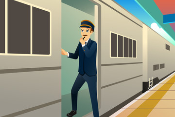 Train Conductor Illustration