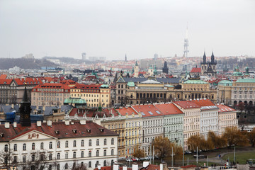Panorama of Stare Mesto district in Prague
