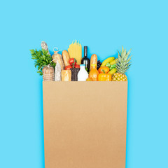 Grocery shopping bag with assorted products