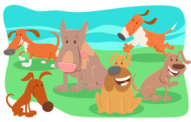 funny dogs cartoon characters group