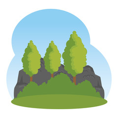 forest landscape scene icon