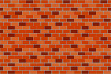 Red brick wall. Seamless texture. Vector illustration.