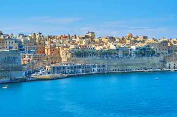 Valletta seaside cityscape, Malta