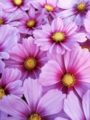 Beautiful fresh blooming pink cosmos flowers texture for background
