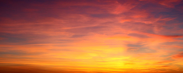 sunset in the sky red clouds