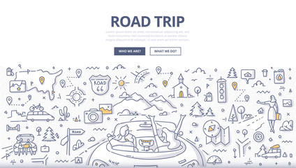 Road Trip Doodle Concept