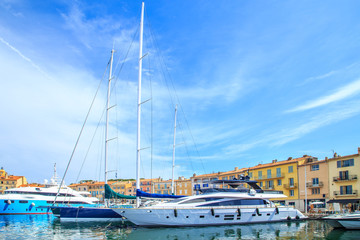 Boats in a port of Saint Tropez, France