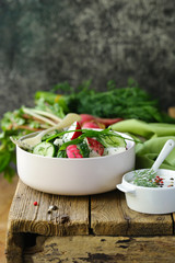 fresh salad with tomatoes and radish