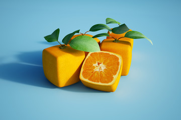Cubic oranges in blue