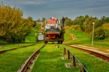 Ships in inland navigation on the Elbląg Canal, Poland