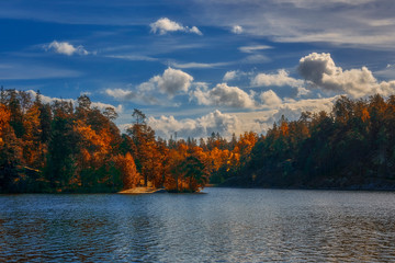 Autumn at the lake - Sweden, Stockholm, around the Bagarmossen district