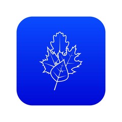 Leaves icon digital blue for any design isolated on white vector illustration