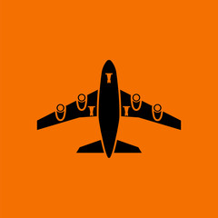 Airplane takeoff icon front view