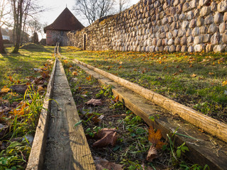 wooden rails