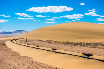 Railway tracks after sand storm, Namibia
