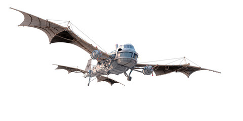 dragon vintage airplane in white background