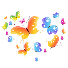 beautiful color butterflies,set, isolated  on a white