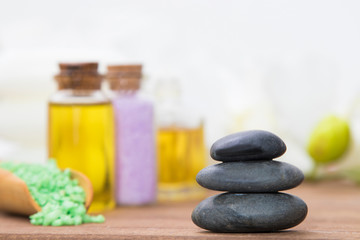 spa oils, salts and stones
