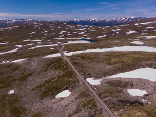 Mountains landscape. Norwegian scenic route Aurlandsfjellet