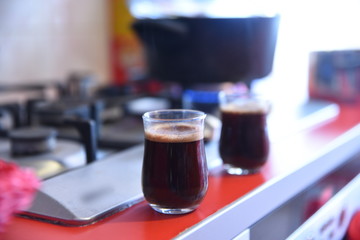 Turkish coffee with homemade cups