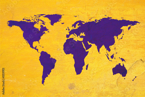 Fototapeta world map over textured background