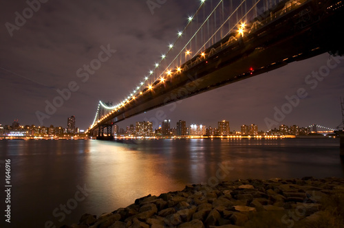 Fototapeta manhattan bridge at night