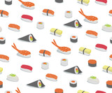 sushi in iconic style