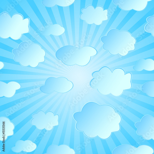 Fototapeta Seamless vector illustration of clouds