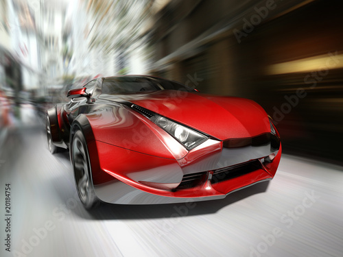 Lacobel Red sports car