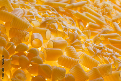  Assorted pasta close up