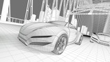 Wireframe concept car