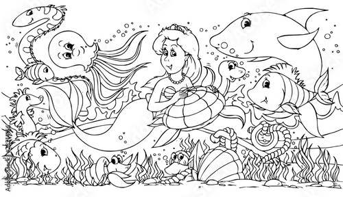 Fototapeta Mermaid and her friends