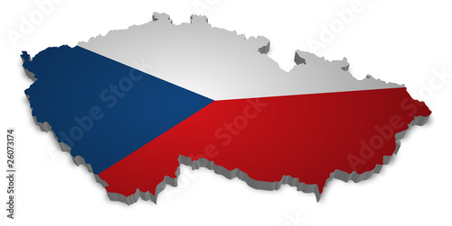 Fototapeta Czech Republic 3D with flag