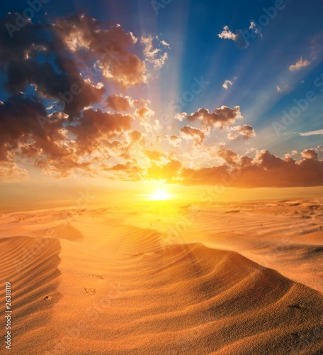 Lacobel sand desert at the sunset