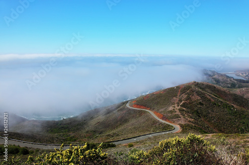 Fototapeta Morning fog and road
