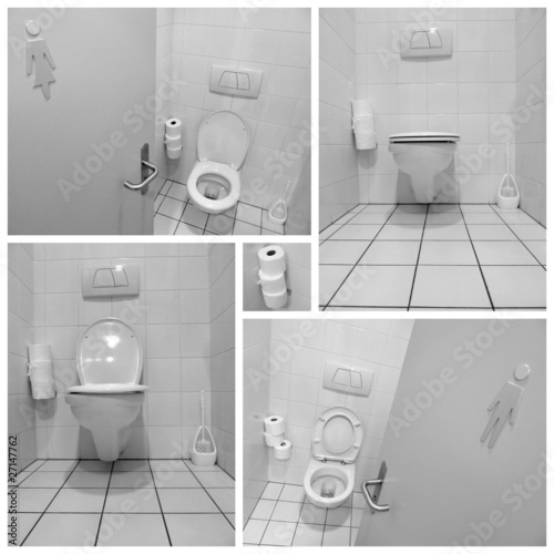 Fototapeta Black and white toilets for men and ladies