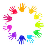 Colorful hands prints