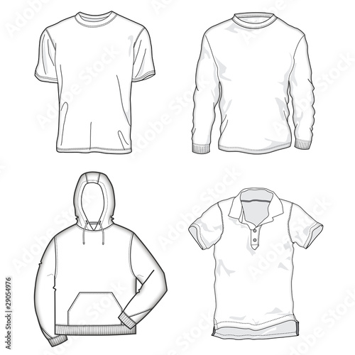 Mens Flat Template Men's Shirt Templates Stock