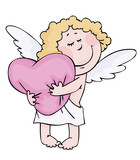 Valentine s card with cute cupid