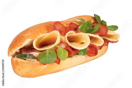  French baguette isolated