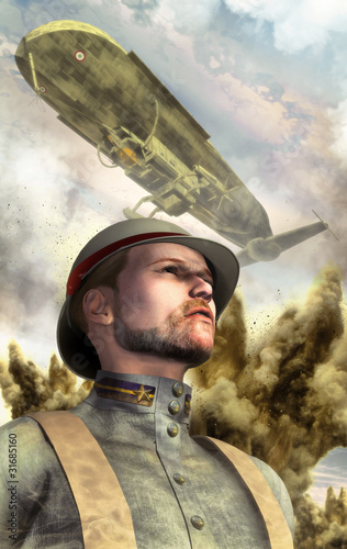 steampunk-wojenny-sterowiec-i-zolnierz
