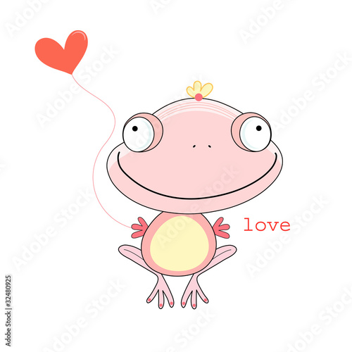 Fototapeta love the pink frog