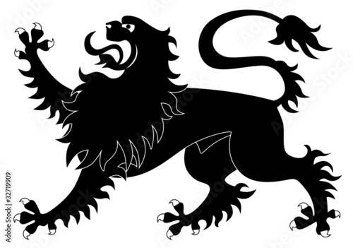 Fototapeta Silhouette of heraldic lion