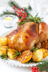 Fototapeta świeży zdrowy jedzenie rozmaryn kurczak