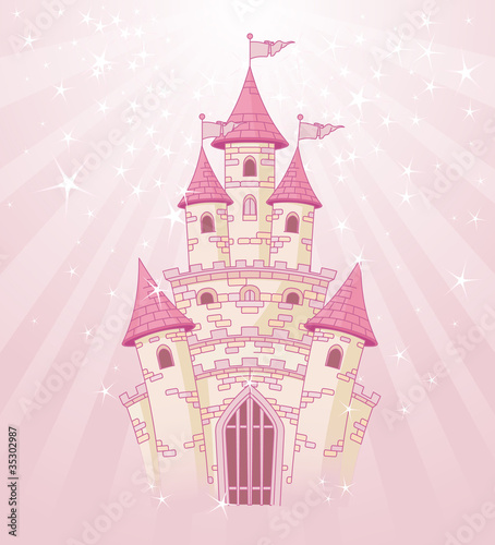 Fototapeta Pink Sky Castle