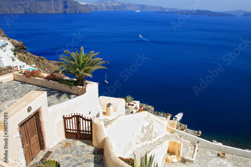 Fototapeta view of Fira town - Santorini