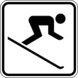 Ski fahren Abfahrt Skifahrer Schild Zeichen Symbol Sport
