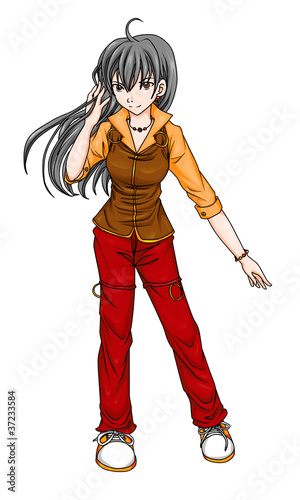 Lacobel Manga girl, photoshop tracing path included